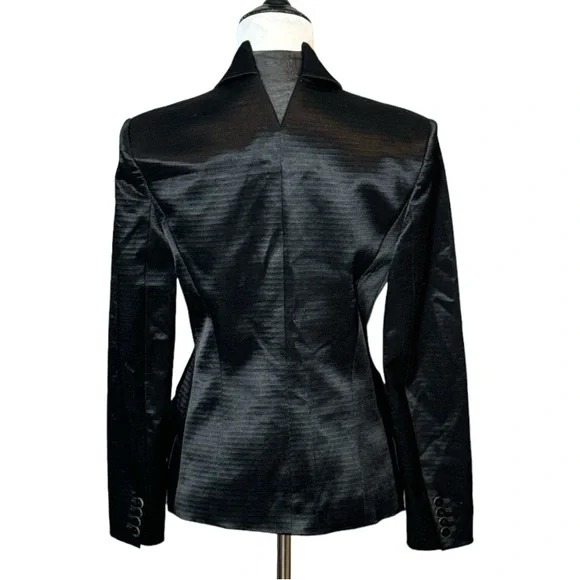 THEYSKENS THEORY JUX SATEEN CROPPED LONG SLEEVE BLACK BLAZER - Picture 9 of 15